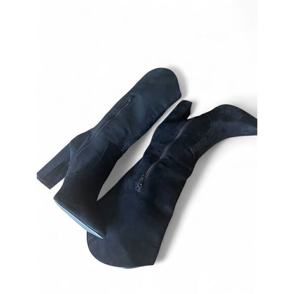 FOREVER 21 Women’s Faux Black Suede Pointed toe heeled boots9 Excellent  Cond. - Picture 6 of 10